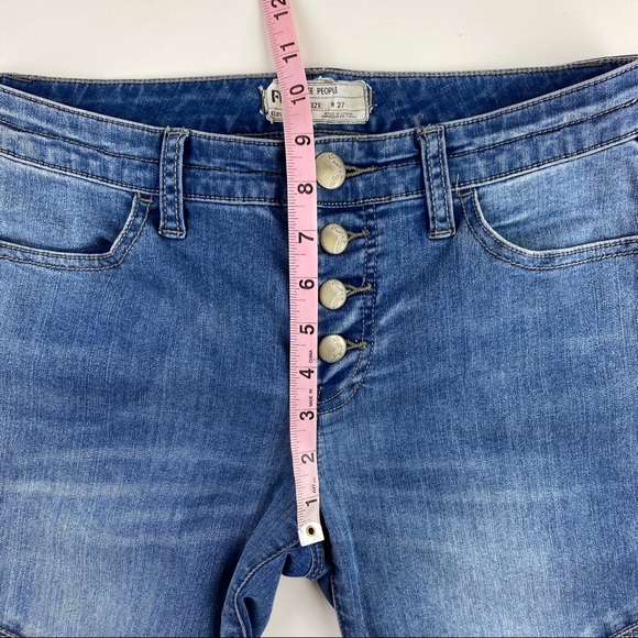 Free People Seamed Moto Button Fly Skinny Jeans 27 - Picture 14 of 15